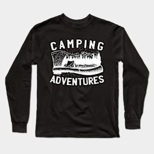 Camping Adventures Axe Campfire Design Long Sleeve T-Shirt